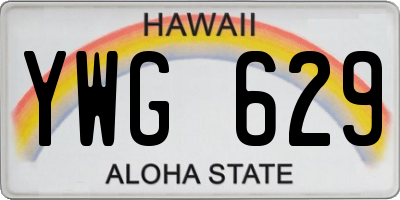 HI license plate YWG629