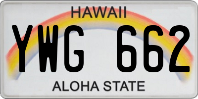 HI license plate YWG662