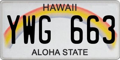 HI license plate YWG663