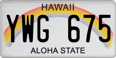 HI license plate YWG675