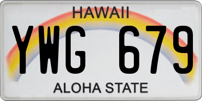 HI license plate YWG679
