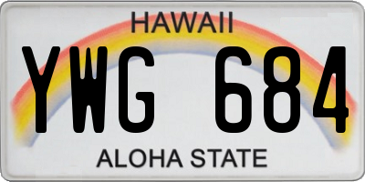 HI license plate YWG684