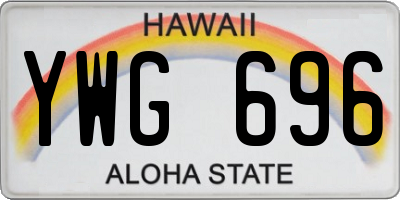 HI license plate YWG696