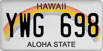 HI license plate YWG698