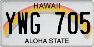 HI license plate YWG705
