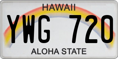 HI license plate YWG720