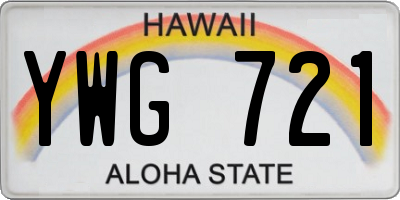 HI license plate YWG721