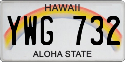 HI license plate YWG732