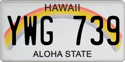 HI license plate YWG739