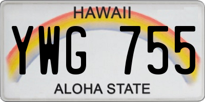 HI license plate YWG755