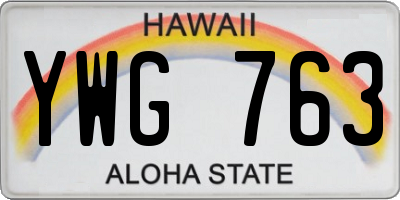 HI license plate YWG763