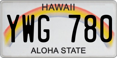HI license plate YWG780