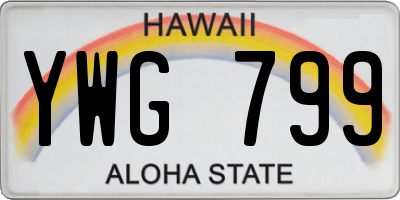 HI license plate YWG799