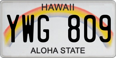 HI license plate YWG809