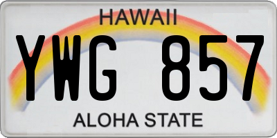 HI license plate YWG857