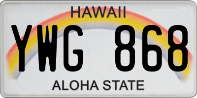 HI license plate YWG868
