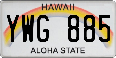 HI license plate YWG885