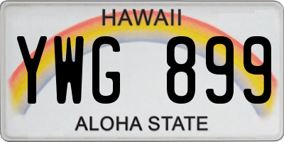 HI license plate YWG899
