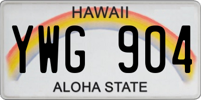 HI license plate YWG904