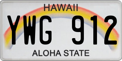 HI license plate YWG912