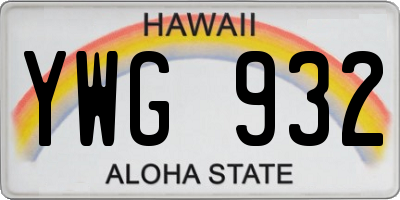 HI license plate YWG932