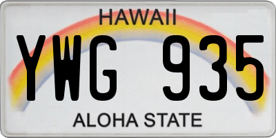 HI license plate YWG935