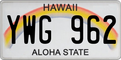 HI license plate YWG962