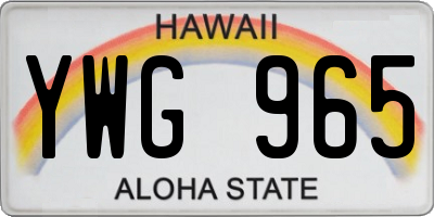 HI license plate YWG965