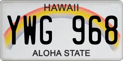 HI license plate YWG968