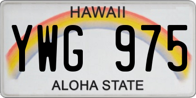 HI license plate YWG975
