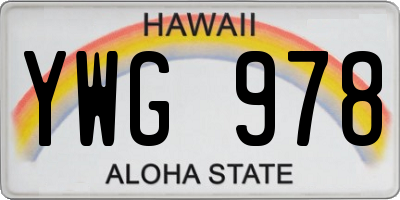 HI license plate YWG978