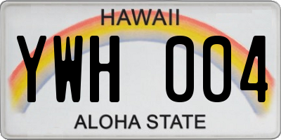 HI license plate YWH004