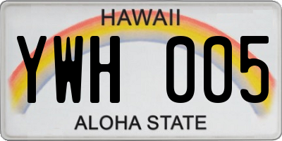 HI license plate YWH005