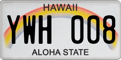 HI license plate YWH008