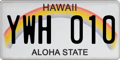 HI license plate YWH010