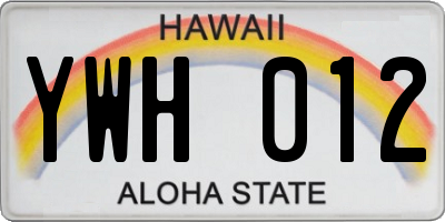 HI license plate YWH012