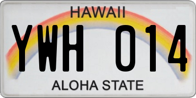 HI license plate YWH014