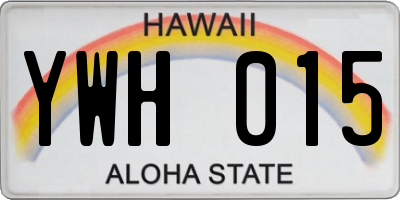 HI license plate YWH015