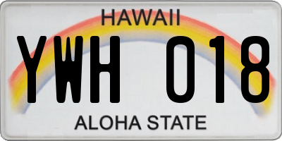 HI license plate YWH018