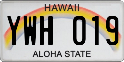 HI license plate YWH019