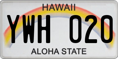 HI license plate YWH020