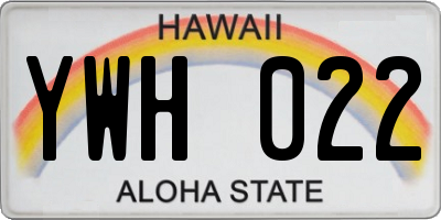HI license plate YWH022