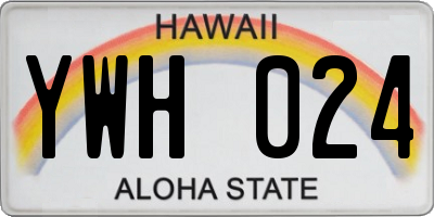 HI license plate YWH024