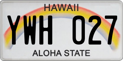 HI license plate YWH027
