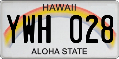 HI license plate YWH028