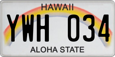 HI license plate YWH034
