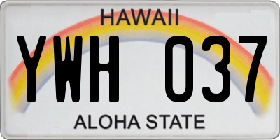 HI license plate YWH037
