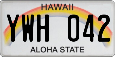 HI license plate YWH042