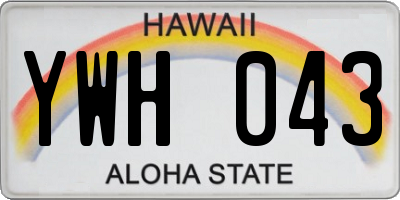 HI license plate YWH043