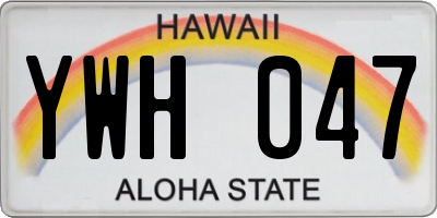 HI license plate YWH047